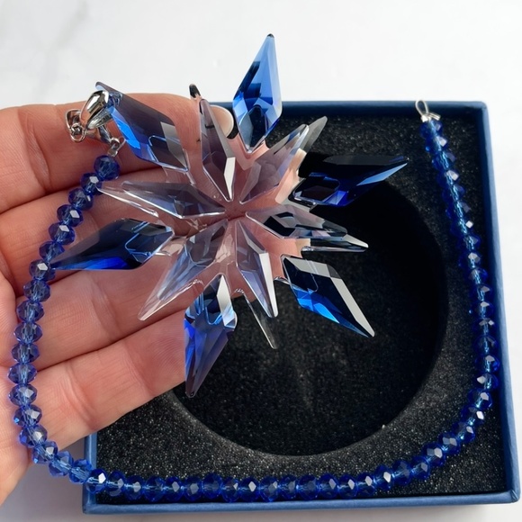 Crystal Snowflake Sun Catcher Christmas Tree Decor Czech Bohemia Crystal Gift - Picture 3 of 11